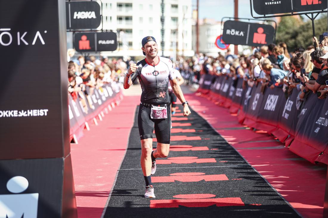 Rick op de finishchute in Knokke-Heist